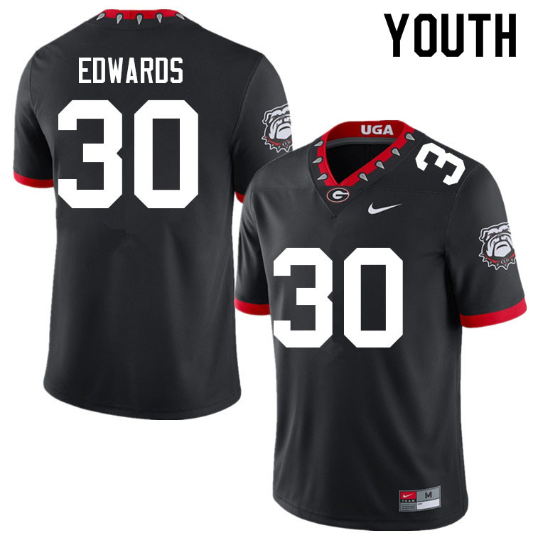 Youth #30 Daijun Edwards Georgia Bulldogs College Football Jerseys Sale-100th Anniversary